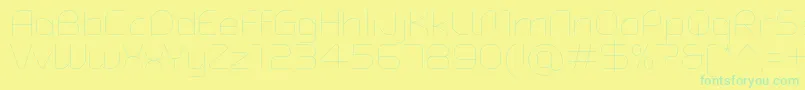 Fonte TypoAngularRoundedThinDemo – fontes verdes em um fundo amarelo