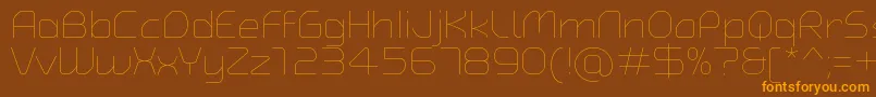 TypoAngularRoundedThinDemo-Schriftart – Orangefarbene Schriften auf braunem Hintergrund