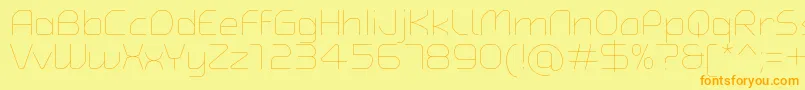 TypoAngularRoundedThinDemo Font – Orange Fonts on Yellow Background