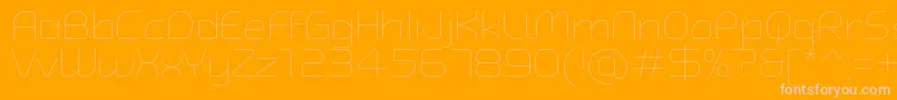 TypoAngularRoundedThinDemo Font – Pink Fonts on Orange Background