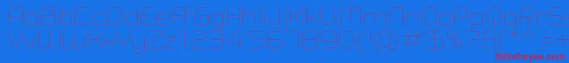 TypoAngularRoundedThinDemo Font – Red Fonts on Blue Background