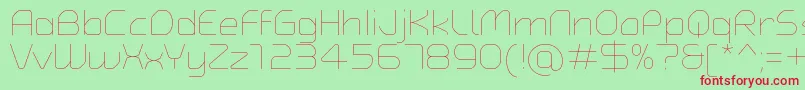 TypoAngularRoundedThinDemo Font – Red Fonts on Green Background