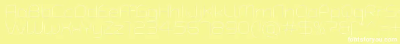 TypoAngularRoundedThinDemo Font – White Fonts on Yellow Background