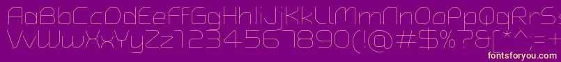 TypoAngularRoundedThinDemo Font – Yellow Fonts on Purple Background