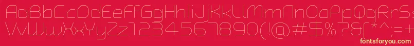 フォントTypoAngularRoundedThinDemo – 黄色の文字、赤い背景