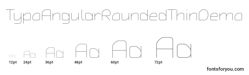 Größen der Schriftart TypoAngularRoundedThinDemo