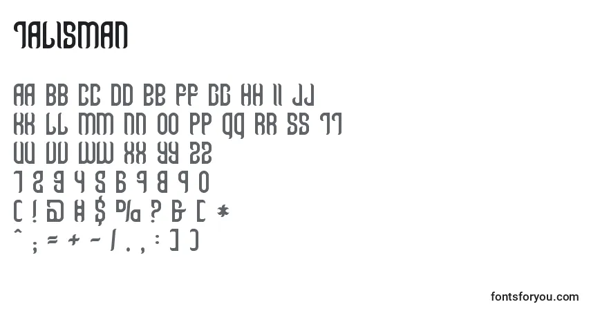 A fonte Talisman – alfabeto, números, caracteres especiais