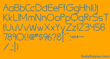 BrionLight font – Blue Fonts On Orange Background