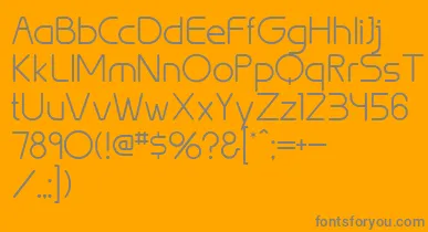 BrionLight font – Gray Fonts On Orange Background