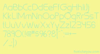 BrionLight font – Green Fonts On Yellow Background