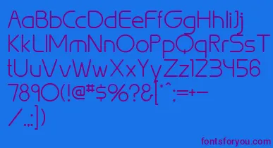 BrionLight font – Purple Fonts On Blue Background