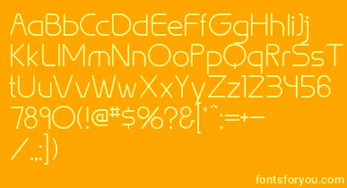 BrionLight font – Yellow Fonts On an Orange Background