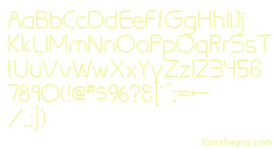BrionLight font – Yellow Fonts On White Background