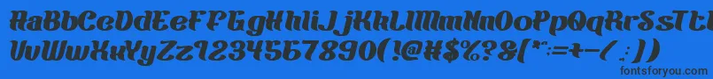 BigBurger-fontti – mustat fontit sinisellä taustalla