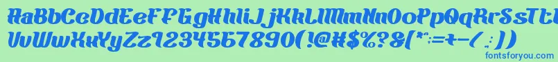 BigBurger-fontti – siniset fontit vihreällä taustalla