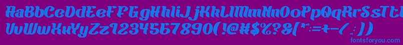 フォントBigBurger – 紫色の背景に青い文字