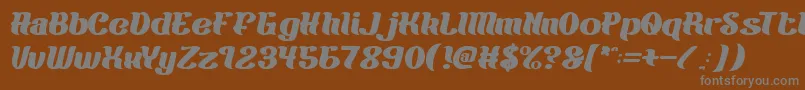 フォントBigBurger – 茶色の背景に灰色の文字
