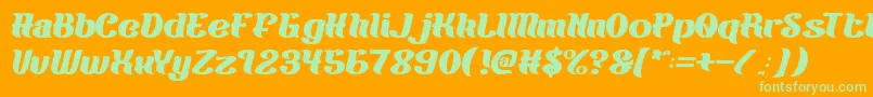 BigBurger Font – Green Fonts on Orange Background