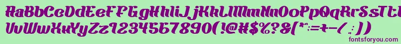 BigBurger Font – Purple Fonts on Green Background