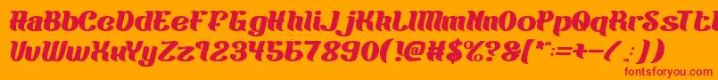 フォントBigBurger – オレンジの背景に赤い文字