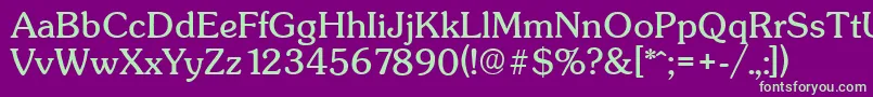SunsetserialRegular Font – Green Fonts on Purple Background