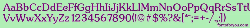 SunsetserialRegular Font – Purple Fonts on Green Background