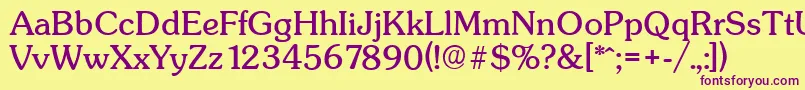 SunsetserialRegular Font – Purple Fonts on Yellow Background