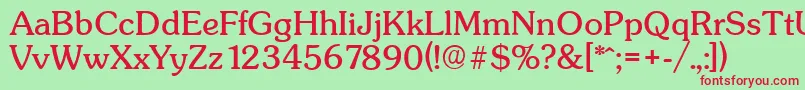 SunsetserialRegular Font – Red Fonts on Green Background