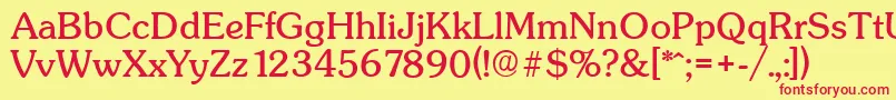 SunsetserialRegular Font – Red Fonts on Yellow Background