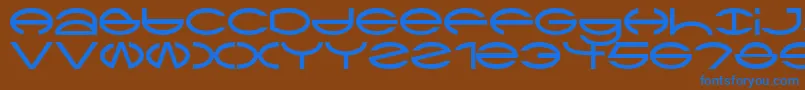 Ctype-Schriftart – Blaue Schriften auf braunem Hintergrund