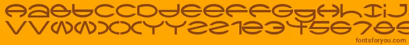 Ctype-Schriftart – Braune Schriften auf orangefarbenem Hintergrund