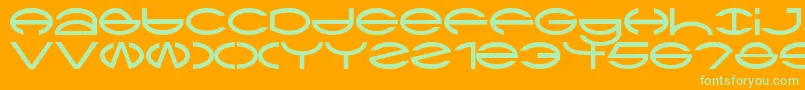 Ctype-Schriftart – Grüne Schriften auf orangefarbenem Hintergrund