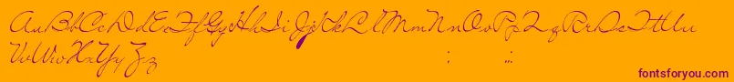 Czcionka SoLonely – fioletowe czcionki na pomarańczowym tle
