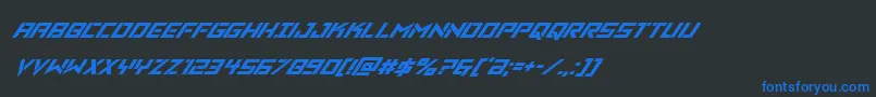 Vikingsquadsuperital Font – Blue Fonts on Black Background