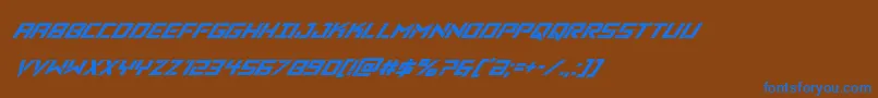Vikingsquadsuperital Font – Blue Fonts on Brown Background