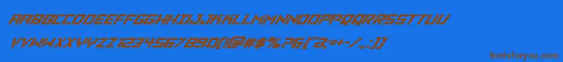 Vikingsquadsuperital Font – Brown Fonts on Blue Background