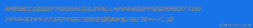 Vikingsquadsuperital Font – Gray Fonts on Blue Background