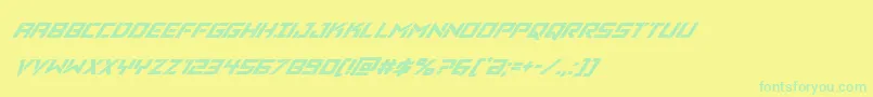 Czcionka Vikingsquadsuperital – zielone czcionki na żółtym tle