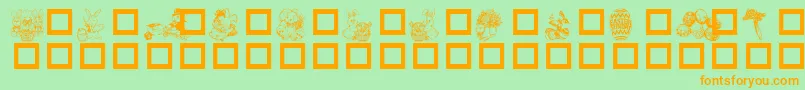 fuente Dested – Fuentes Naranjas Sobre Fondo Verde
