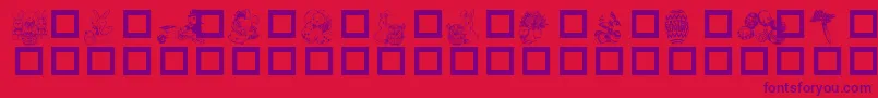 フォントDested – 赤い背景に紫のフォント