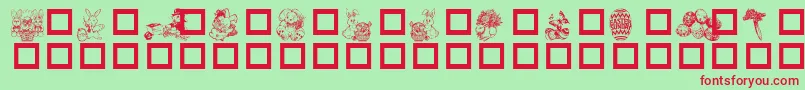 Dested Font – Red Fonts on Green Background