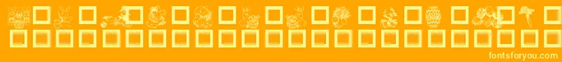 Dested-Schriftart – Gelbe Schriften auf orangefarbenem Hintergrund