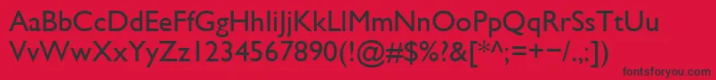 フォントGls – 赤い背景に黒い文字