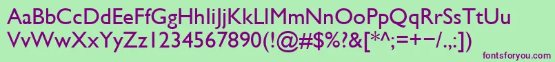 Gls Font – Purple Fonts on Green Background