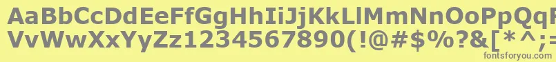 フォントVerdanaKoi8Bold – 黄色の背景に灰色の文字