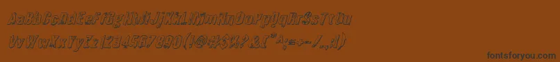 Quarrystone3Dital-Schriftart – Schwarze Schriften auf braunem Hintergrund