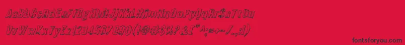 Quarrystone3Dital-Schriftart – Schwarze Schriften auf rotem Hintergrund