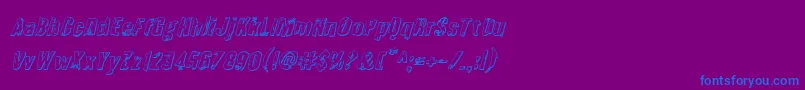 Quarrystone3Dital Font – Blue Fonts on Purple Background