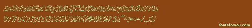 Quarrystone3Dital Font – Green Fonts on Brown Background