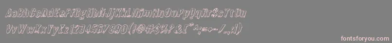 Quarrystone3Dital-Schriftart – Rosa Schriften auf grauem Hintergrund